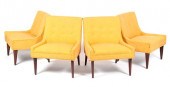 FOUR MCM TUFTED CLUB CHAIRSFOU