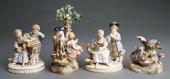 FOUR MEISSEN ALLEGORICAL FIGUR