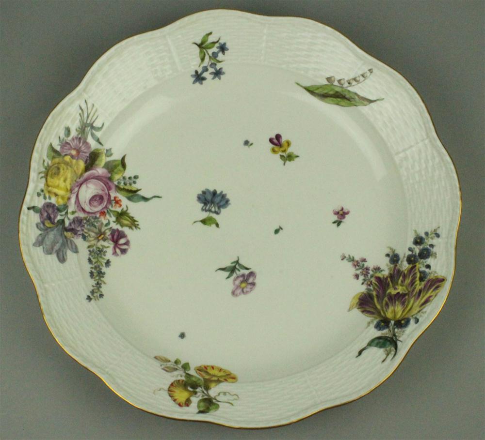 FOUR MEISSEN BLUE GROUND