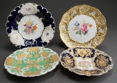 FOUR MEISSEN CHARGERS AND DISH