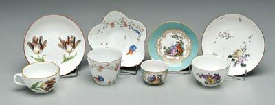 Four Meissen cups and saucers: