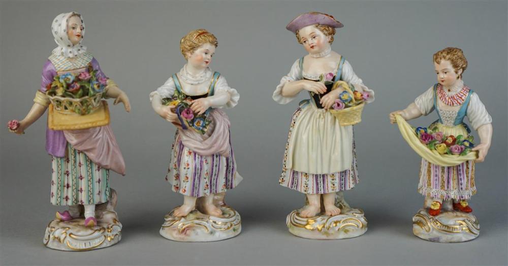FOUR MEISSEN FIGURES OF LADIES