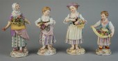 FOUR MEISSEN FIGURES OF LADIES