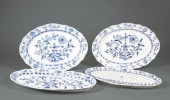 FOUR MEISSEN PORCELAIN "BLUE O