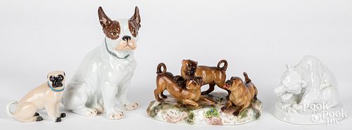 FOUR MEISSEN PORCELAIN