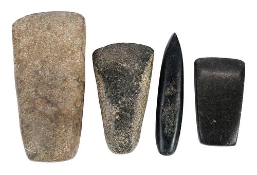 FOUR MESOAMERICAN CARVED STONE