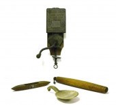 Four metal and wooden pieces i