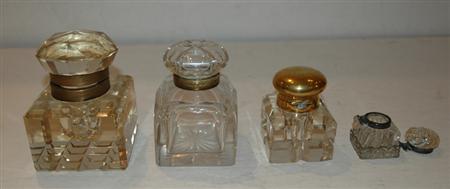 Four Metal Mounted Glass Ink