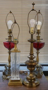 FOUR METAL TABLE LAMPSFour Met