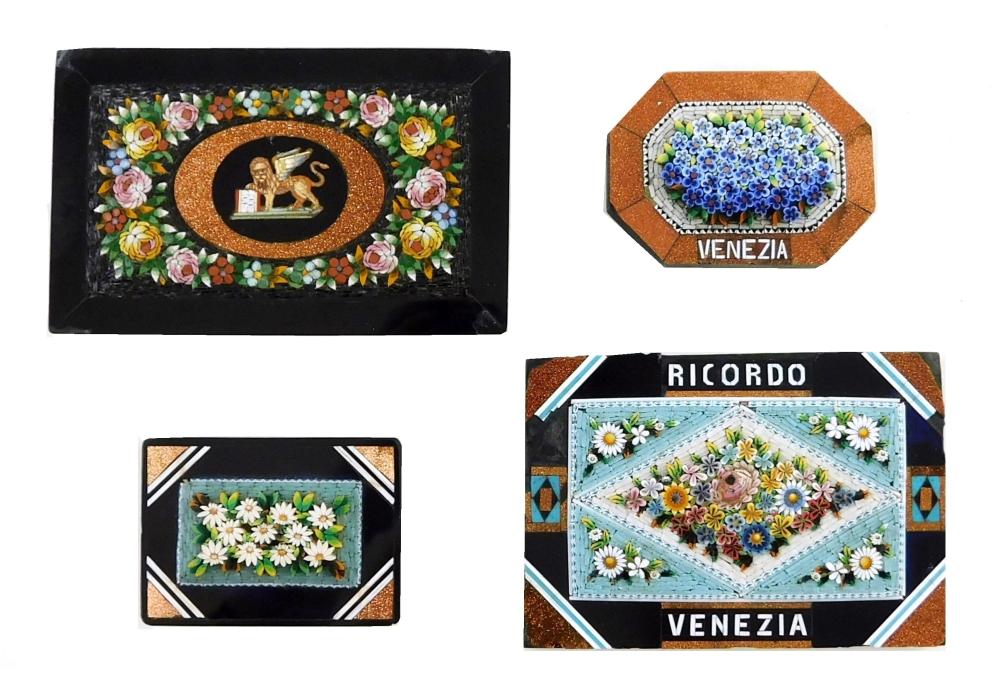 FOUR MICRO-MOSAIC PAPERWEIGHTS,