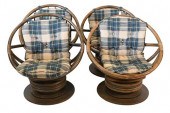 FOUR MID CENTURY BENTWOOD ROUN