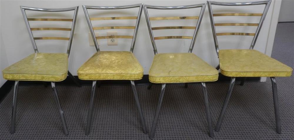 FOUR MID-CENTURY CHROME PLATED