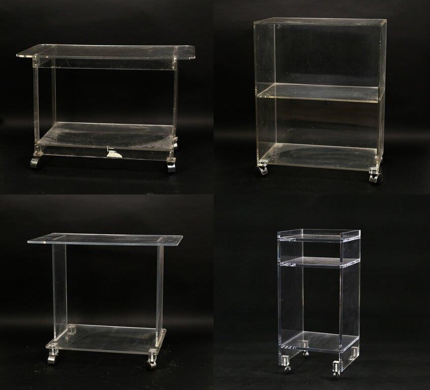 FOUR MID CENTURY MODERN ACRYLIC