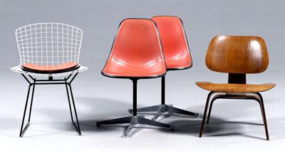 Four mid century modern chairs:
