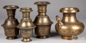 FOUR MIDDLE EASTERN BRONZE VES