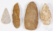 FOUR MIDWEST INDIAN STONE BLAD