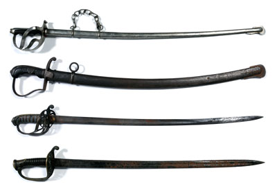 Four military swords: British