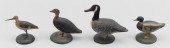 FOUR MINIATURE BIRD CARVINGS E