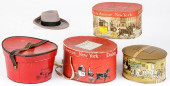 FOUR MINIATURE DOBBS HAT BOXES