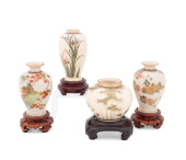 FOUR MINIATURE JAPANESE SATSUM