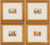 FOUR MINIATURE OIL PAINTINGSFo