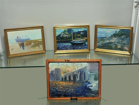 FOUR MINIATURE PAINTINGS. Each