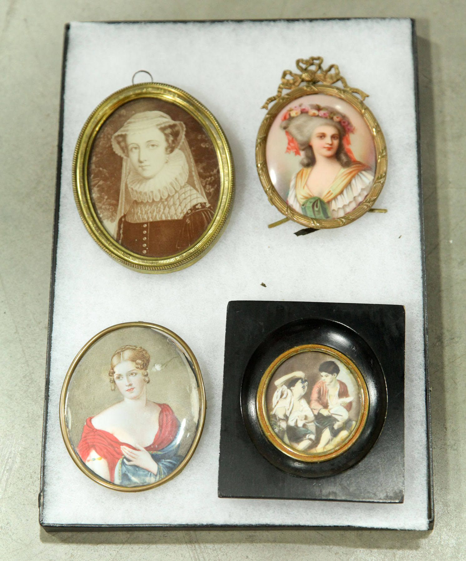 FOUR MINIATURE PORTRAITS.  European