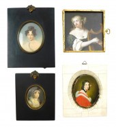 FOUR MINIATURE PORTRAITS OF WO