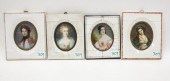 FOUR MINIATURE PORTRAITS OF WO