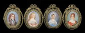 FOUR MINIATURE PORTRAITS ON PO