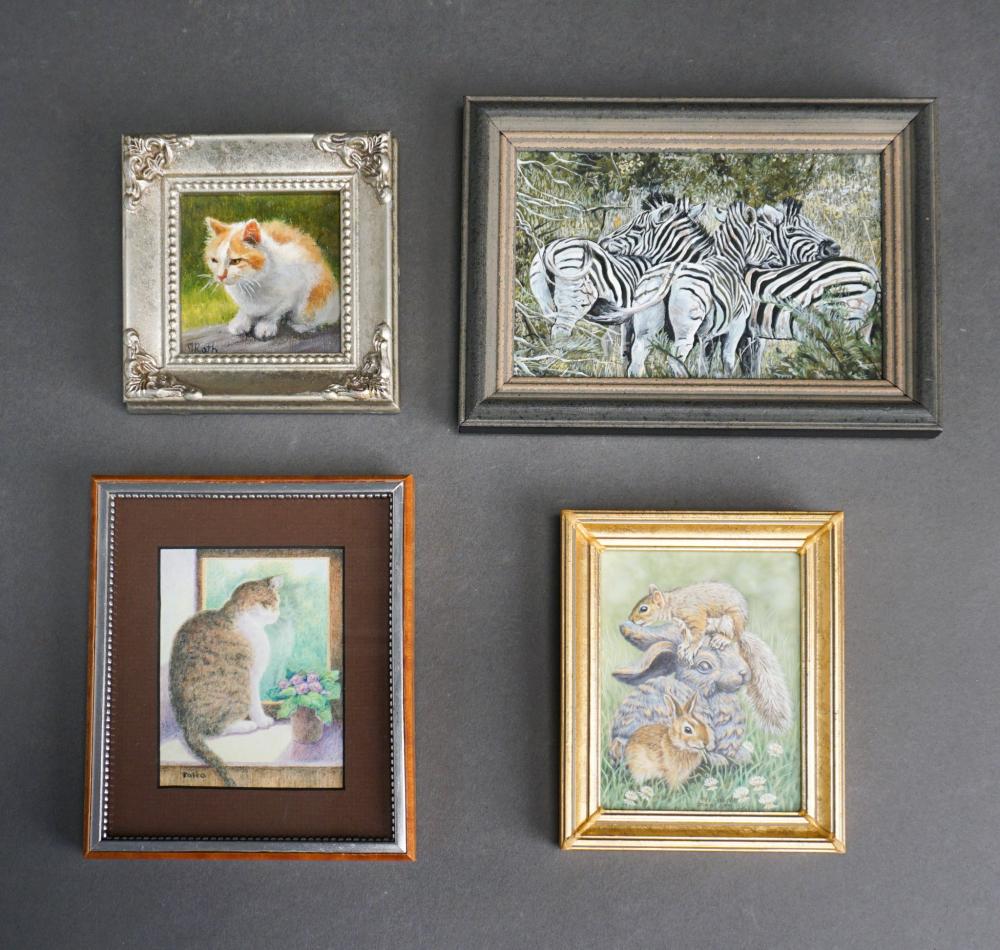 FOUR MINIATURE WORKS OF ART,
