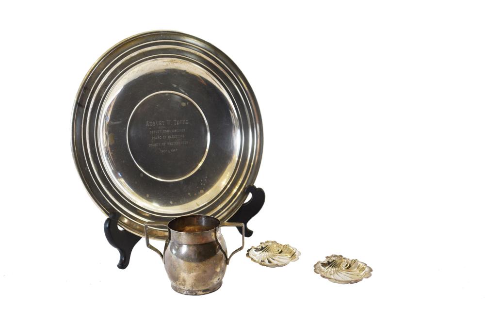 FOUR MISCELLANEOUS SILVER TABLE