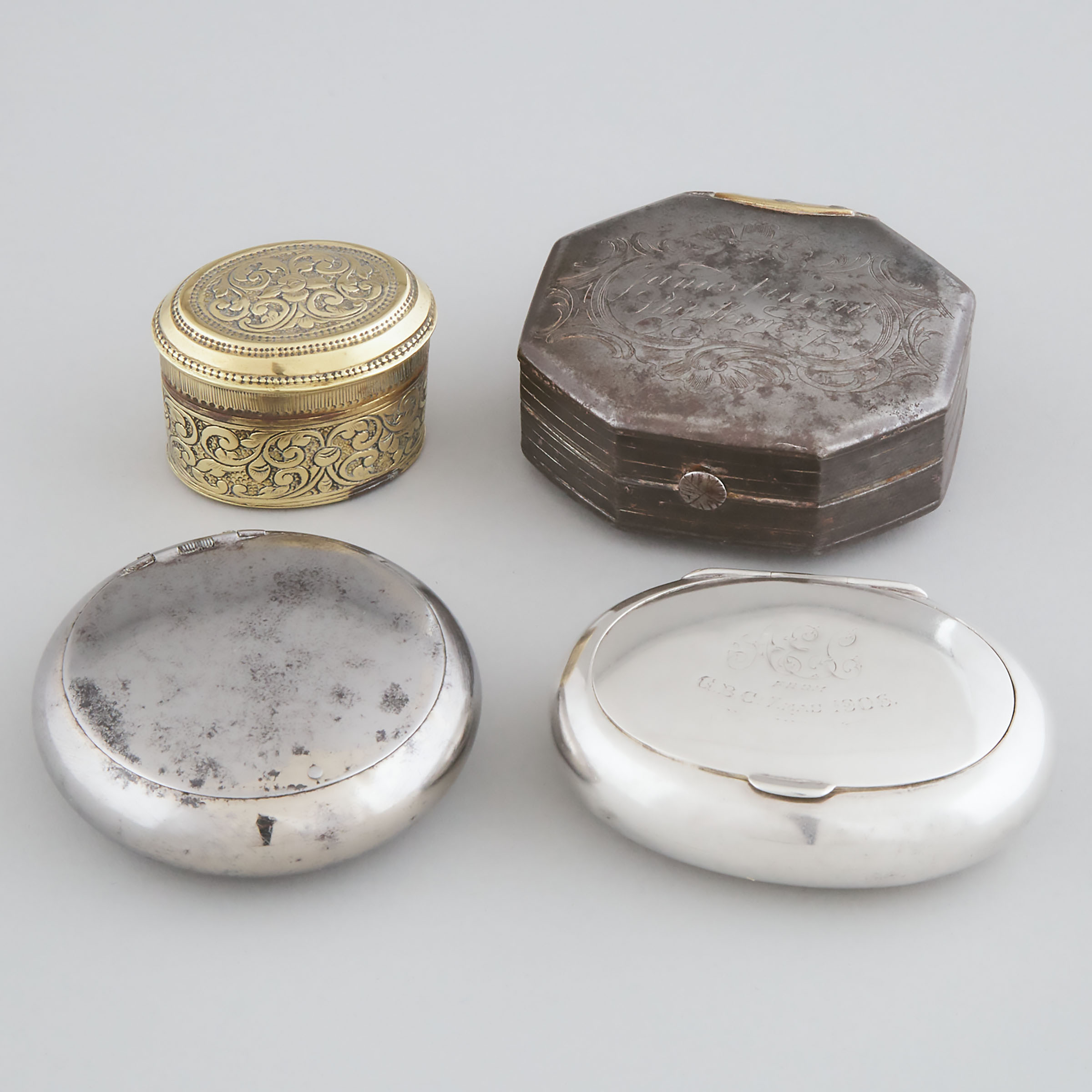 Four Miscellaneous Snuff Boxes,
