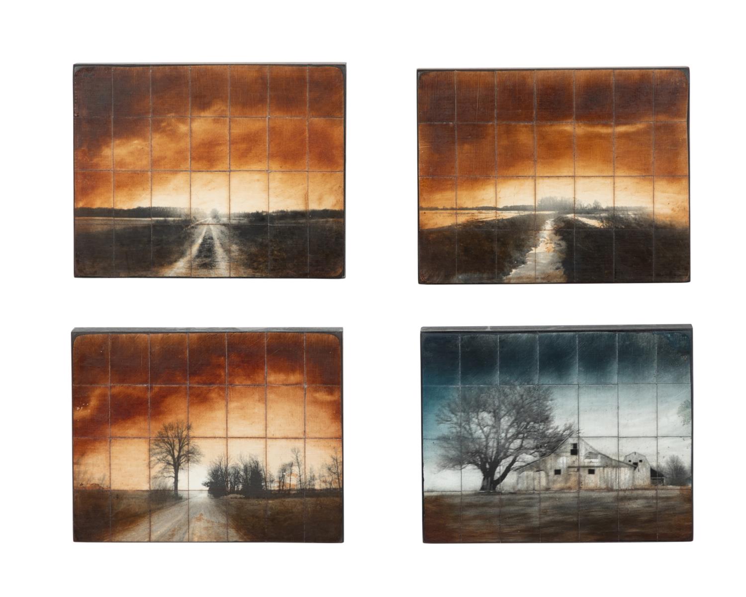 FOUR MIXED MEDIA LANDSCAPES BY JOHN