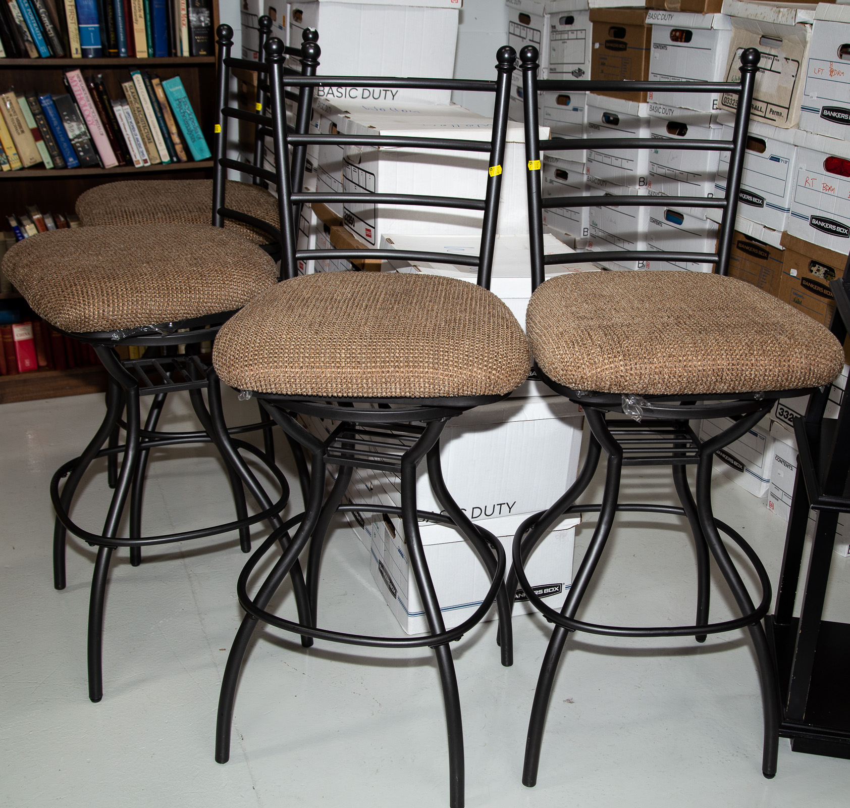 FOUR MODERN BAR CHAIRS .