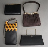 FOUR MODERN BLACK LEATHER, FAU