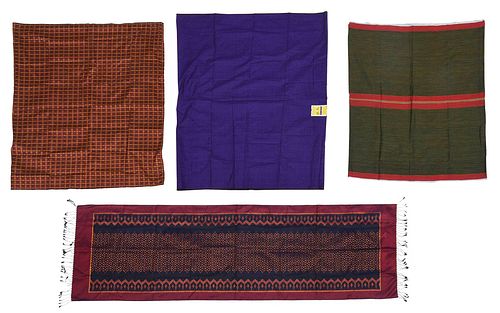 FOUR MODERN CAMBODIAN WOVEN