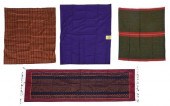 FOUR MODERN CAMBODIAN WOVEN TE