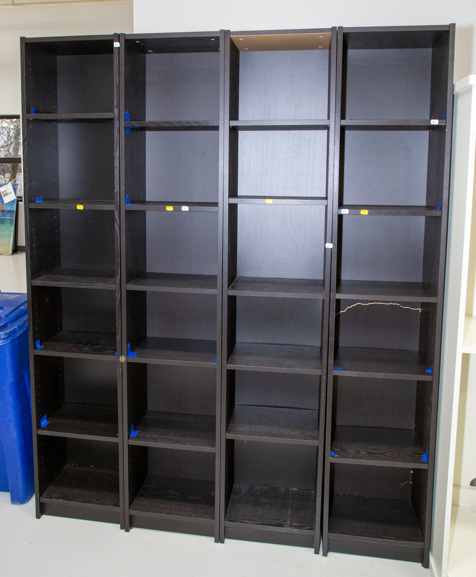 FOUR MODERN SHELVING UNITS 80 in.