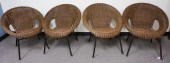 FOUR MODERN WICKER PATIO CHAIR