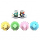 FOUR MODERNIST GLASS TEA LIGHT