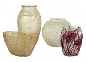 FOUR MOLDED GLASS VASESthe fir