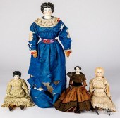 FOUR MOLDED HAIR DOLLSFour mol