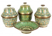 FOUR MOROCCAN GLAZED CERAMIC V
