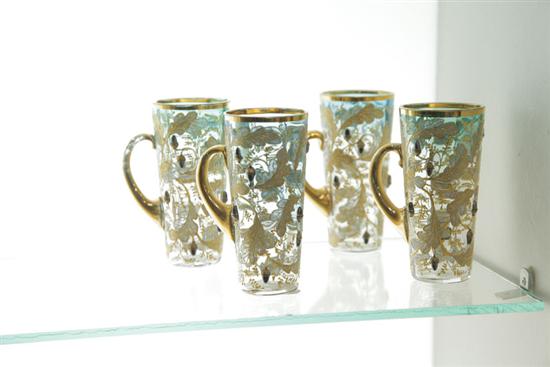 FOUR MOSER CORDIALS. Similar blue