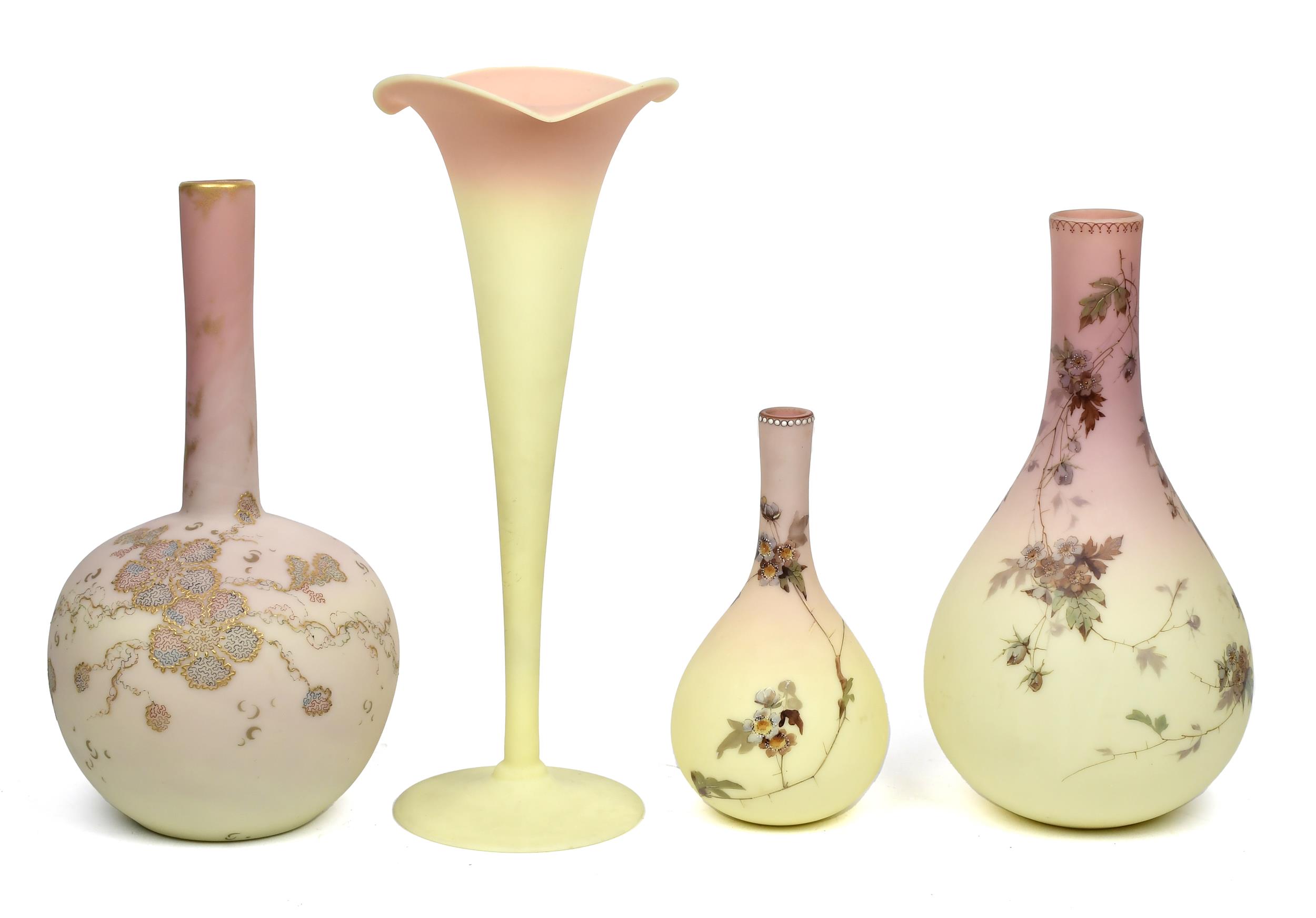 FOUR MT. WASHINGTON BURMESE GLASS