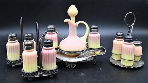 FOUR MT. WASHINGTON GLASS BURMESE