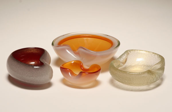 Four Murano art glass bowls,