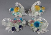 FOUR MURANO GLASS CORNUCOPIA T