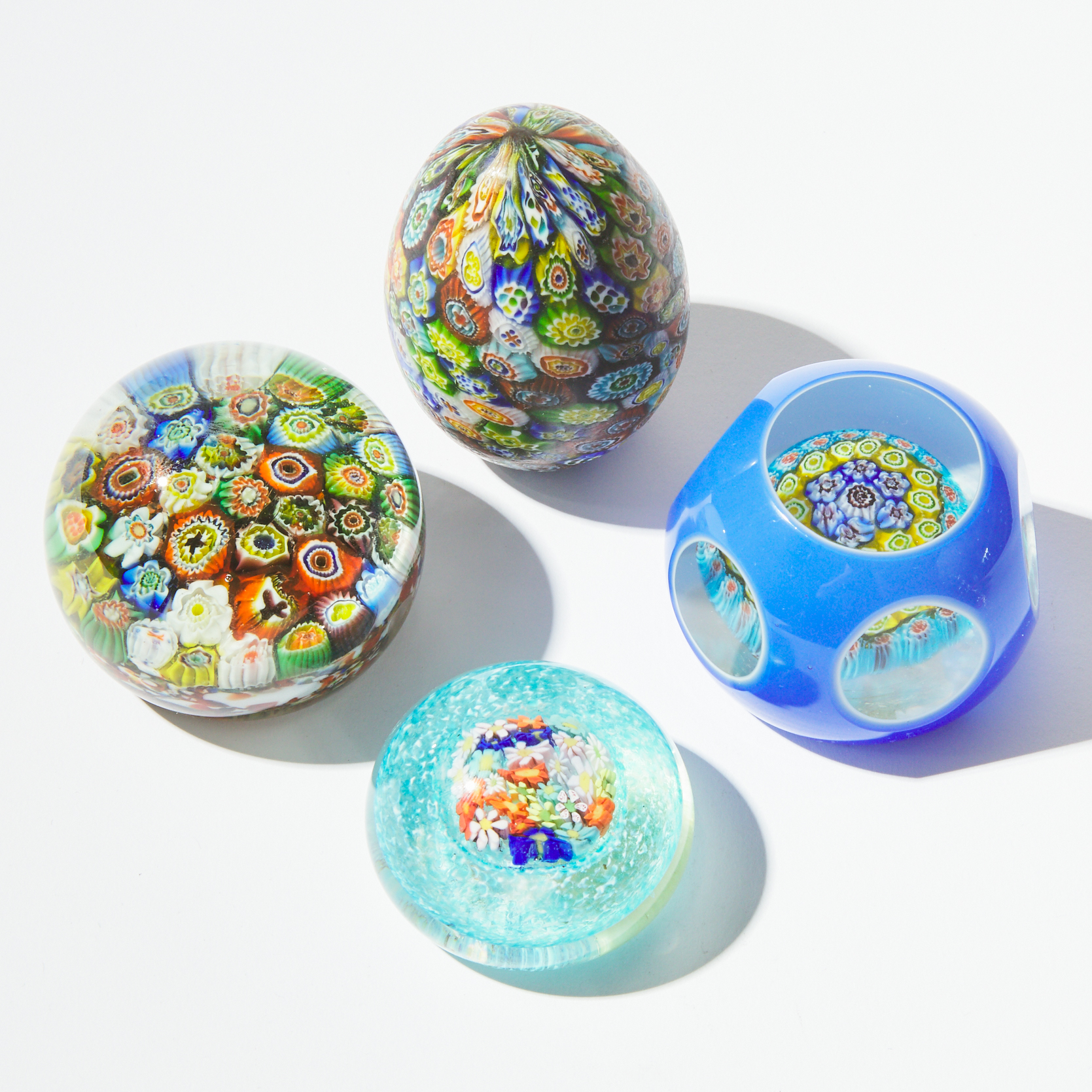 Four Murano Millefiori Glass
